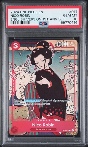 2024 ONE PIECE ENGLISH VERSION 1ST ANNIVERSARY SET #017 NICO ROBIN PSA 10