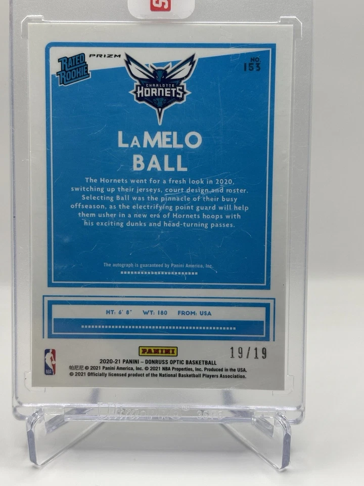 2020 Panini Donruss LaMelo Ball 153 White Pulsar /19 STILL SEALED Hornets SSP - Image 2 of 2