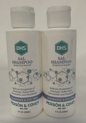 DHS SAL Shampoo Anti-Dandruff Psoriasis 3% Salicylic Acid 4oz (2 pack) NEW