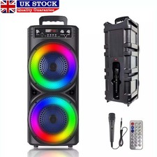 6000W Portable Bluetooth Speaker Sub Woofer Heavy Bass Sound System Party + Mic