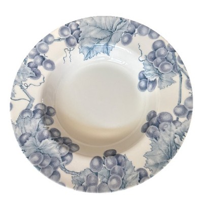 Pier 1 VINEYARD Made In England set of 4 grape Vines Leaves soup bowls 9 3/4  EC