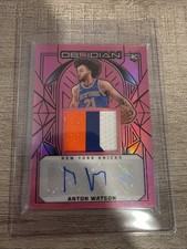ANTON WATSON 2024-25 OBSIDIAN RPA ROOKIE PATCH PINK FLOOD RC AUTO 07/49 KNICKS