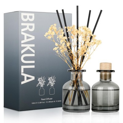 2 Pack Reed Diffuser, Fresh Linen + White Jasmine (3.38 fl oz Each Pack), Hom...