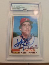 1982 Topps Traded #44T Kent Hrbek BASEBALL Minnesota Twins Signed Auto Psa Dna