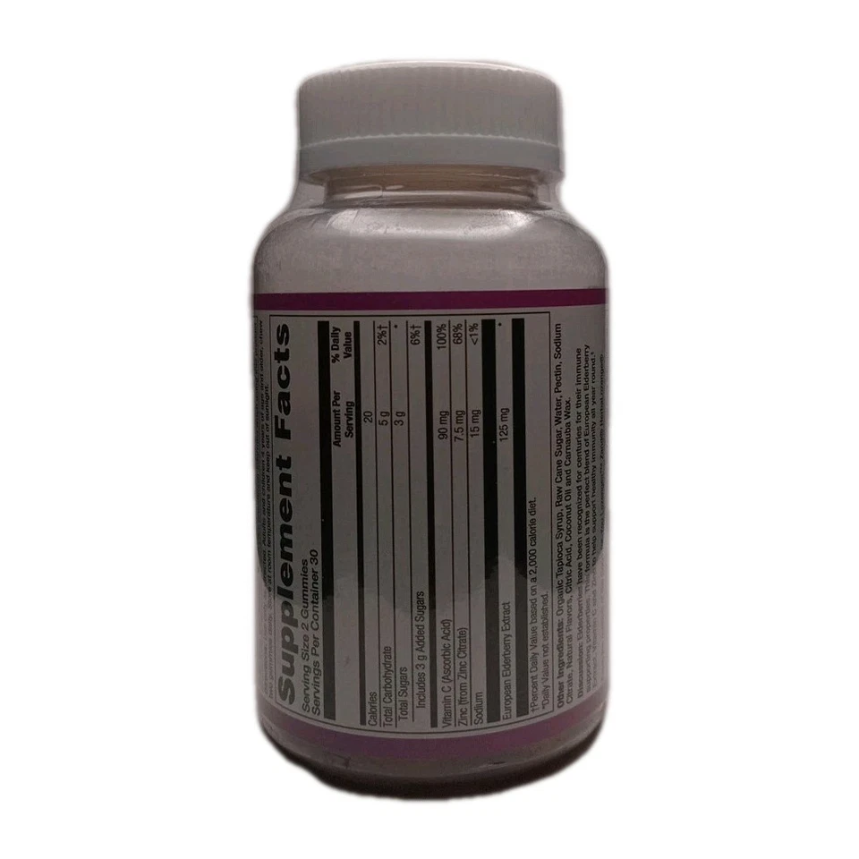 Gomitas de zinc saúco ZAND apoyo inmunológico 60 gomitas vitamina C antioxidante Foto 2 de 4