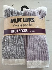 Muk Luks Womans Cozy Boot Socks 6 Pack Size 6-11 Multicolor New