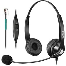 RJ9 Polycom Phone Headset with Noise Cancelling Mic Volume Controls, Teleph...