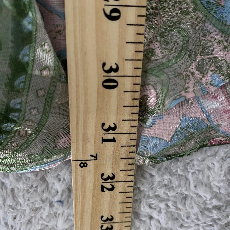 De Colección Victoria's Secret Etiqueta Dorada Satén Paisley Camisón Mediano Encaje Lencería Sin Mangas Foto 4 de 4