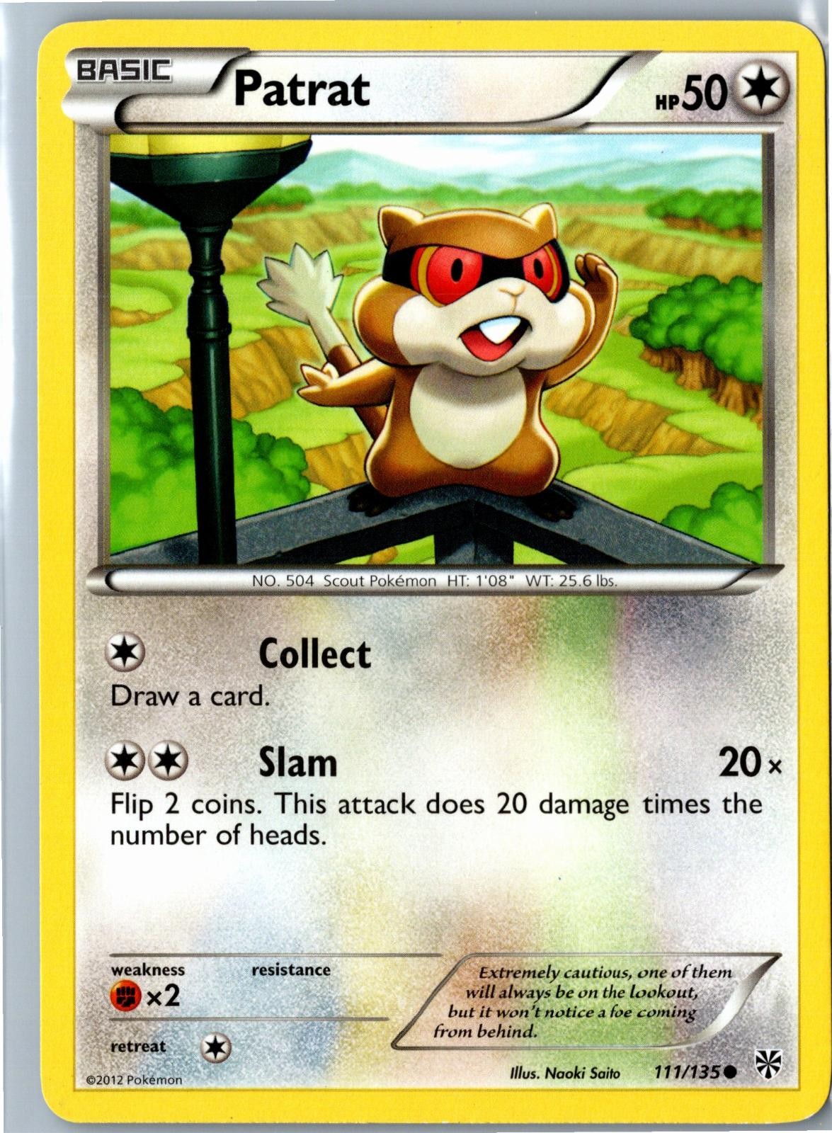 Patrat Plasma Storm 111/135 Common Moderately Played - Mid Era Pokemon Card