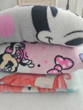 Lot Of 3 Girls Toddler Fleece Blankets