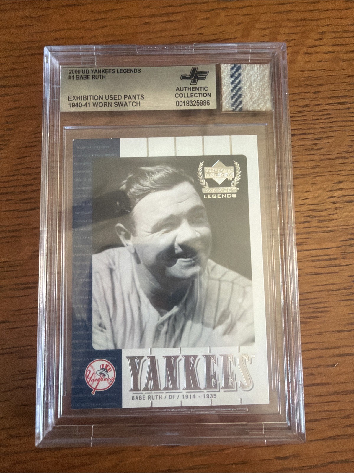 Babe Ruth Jersey Fusion Exhibition Worn Swatch view 1
