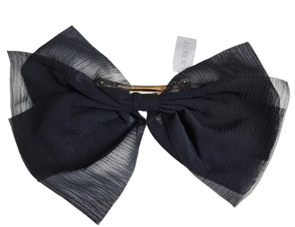 Cordón de pelo negro con moño transparente para mujer J.Crew talla única CN690 nuevo con etiquetas Foto 2 de 4