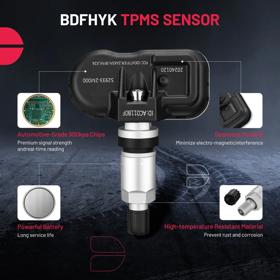Sistema de monitoreo de presión de neumáticos 315 MHz sensor TPMS para Hyundai Accent Kia Soul Foto 3 de 4