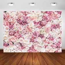 Avezano Floral Backdrop for Party Photoshoot Pink Rose Flowers 7x5ft,
