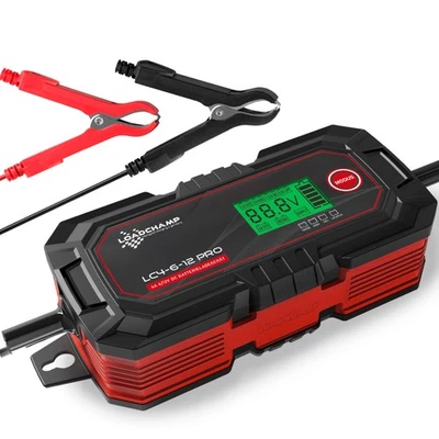 LOADCHAMP Batterieladegerät 12V / 6V 4A LiFePO4 Ladegerät Batterie Autobatterie Motorrad