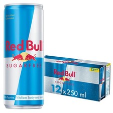 Red Bull Energy Drink Sugar 250 ml (Pack of 12), Free