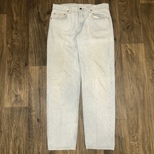 Vintage 80s 90s Made in USA Levis 505 Red Tab Light Wash Denim Jeans 33x30