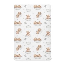 Fitted Crib Sheets White Bears with Clouds Stretchy Portable Playard Sheets f...
