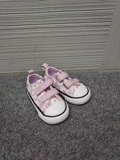 Converse Chuck Taylor Toddler Sneakers 4 Pink White Hook Loop Comfort Shoes
