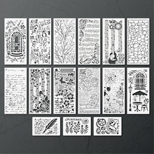 Stencils Reusable Plastic Templates 15Pcs Craft Paint Template Musical Notes Bri