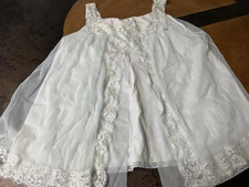 VTG SHADOWLINE BLUE LACE NYLON NIGHTGOWN TEDDY WOMENS M COQUETTE ROMANTIC