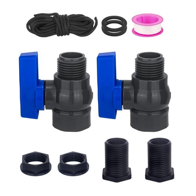 #ad 3 4quot; GHT PVC Rain Barrel Spigot Kit Bulkhead Fittings Water Tank Garden Tap $16.99