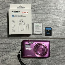 Nikon COOLPIX S3700 Pink Digital Camera W/Charger, Battery 32GB SD Working
