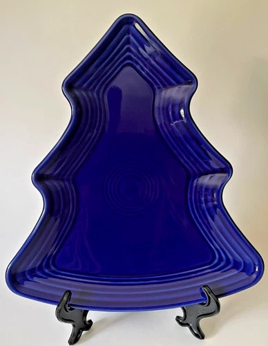 FIESTA RETIRED Twilight Christmas Tree Shaped Plate Snack Platter Fiestaware NEW
