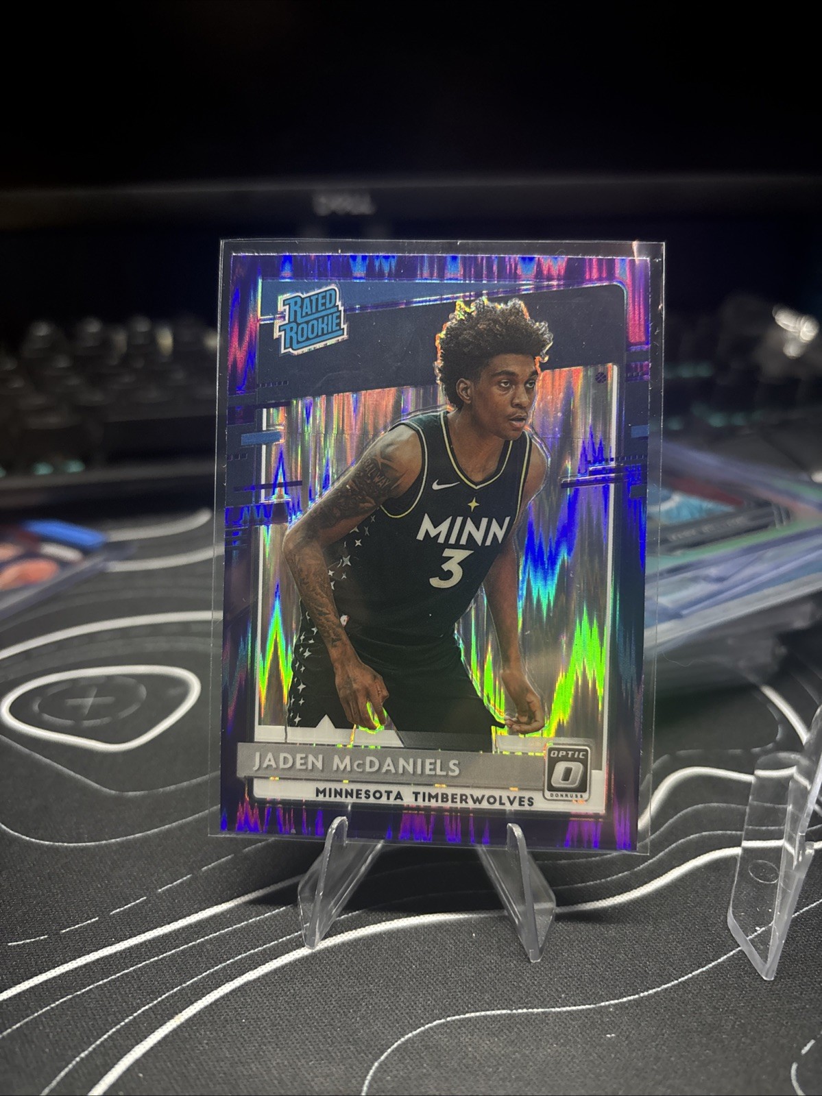 2020-21 Panini  Optic Rated Rookie Jaden McDaniels #178 Purple Shock Prizm