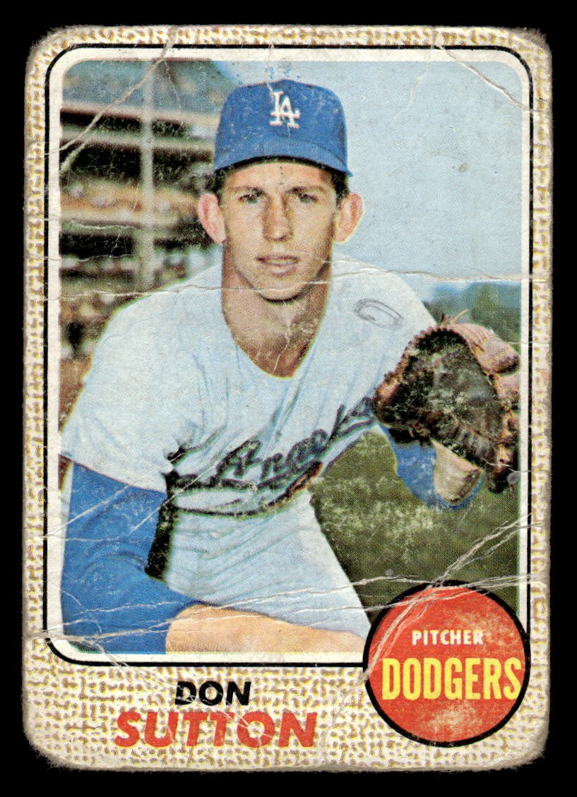 1968 Topps Baseball Don Sutton #103 lower grade Los Angeles Dodgers HOF
