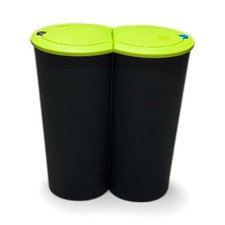 2 x 25L Duo Bin  Dustbin Ideal for Rubbish Recycling Separating Household Waste