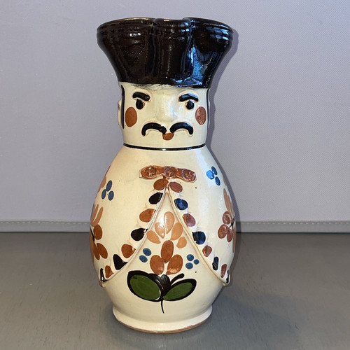 Hungarian Redware Pottery Miska Soldier Pitcher - Picture 1 of 7