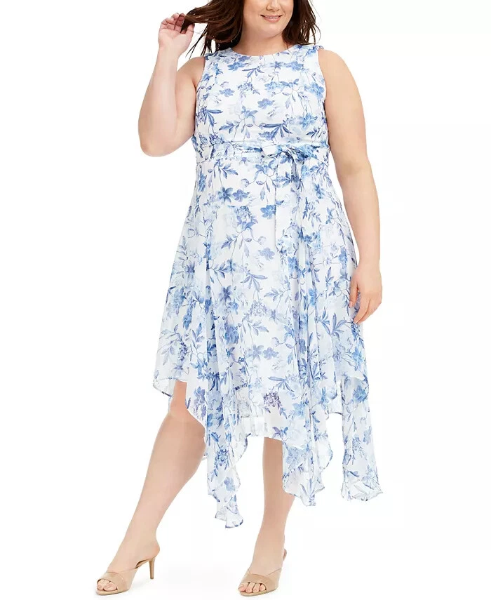 Calvin klein top handkerchief hem dress