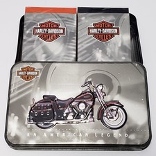 1998 Harley Davidson Collector Tin w/ Bicycle Sealed Decks Playing Cards Vintage