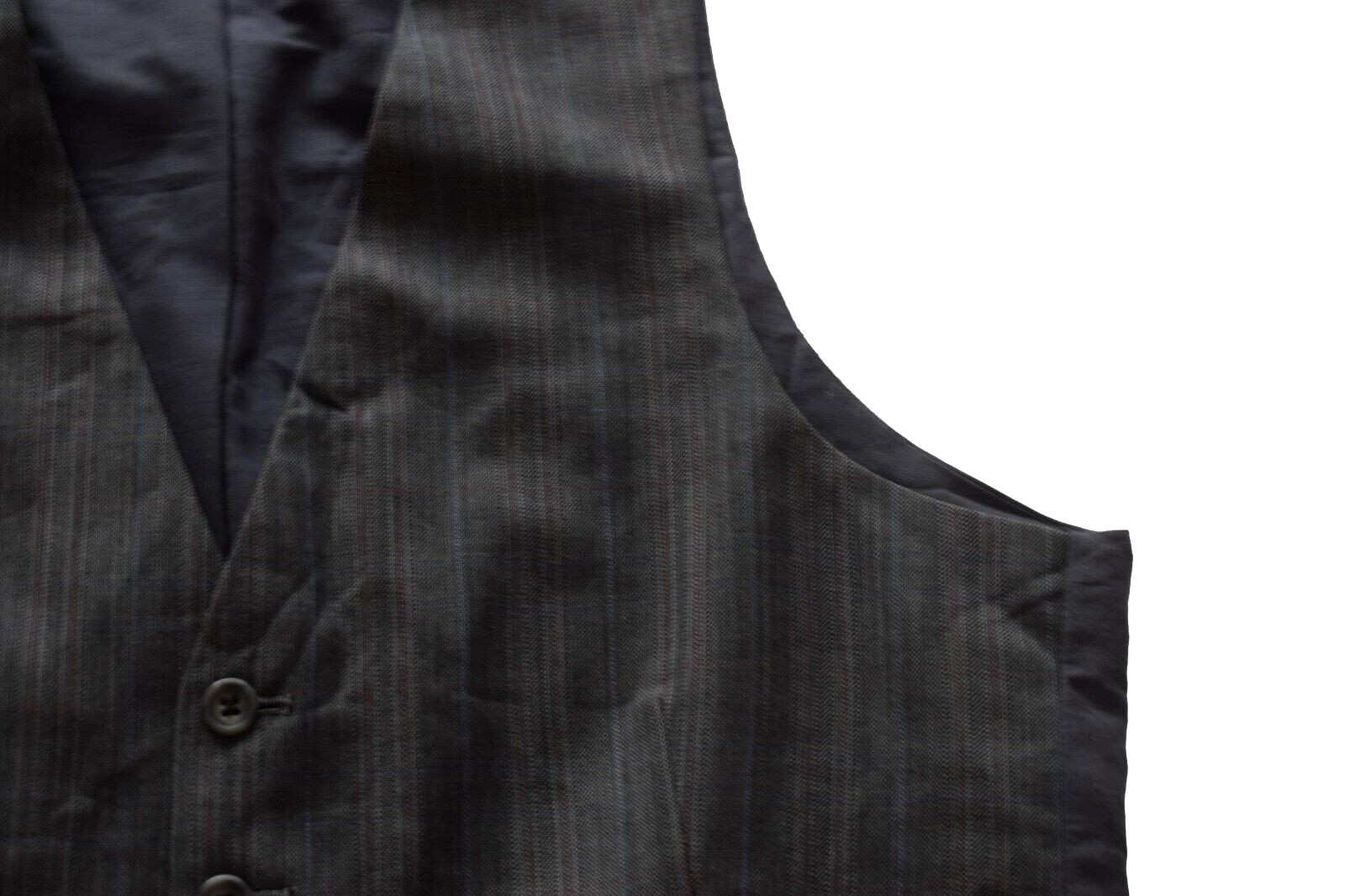 Mens Vintage Waistcoat 70s Grey Wool Retro Steampunk Goth Mod Indie S 36" Ref81 image 2
