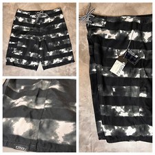 Ezekiel Men  s Size 30 Board Short Swim Surf Trunks Baldwin Black White NEW