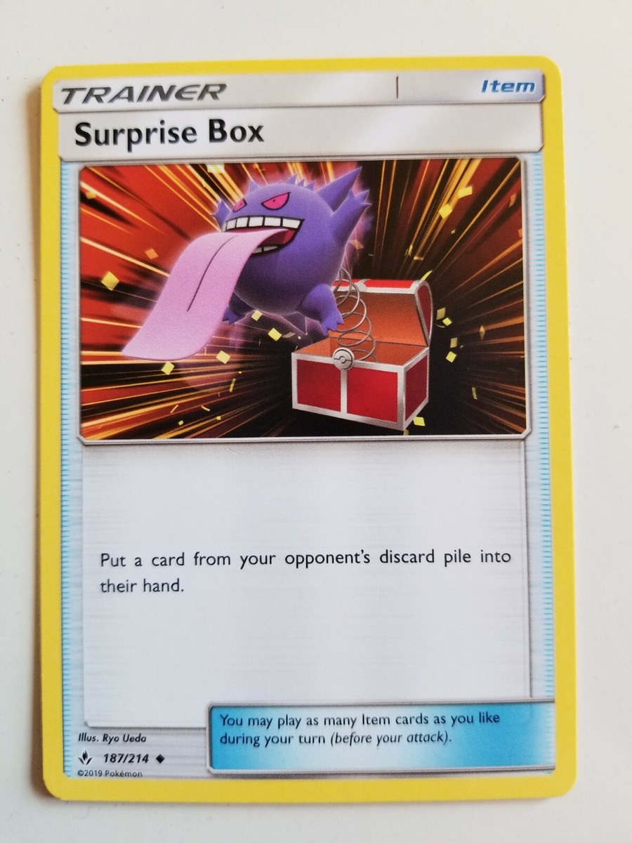 Trainer Surprise Box 187/214 Pokemon Never Played Plastic Sleeve