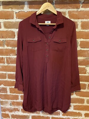 maroon shirt dress womens Ladies - Burgundy Defined-Waist T-Shirt Dress - Size: XS