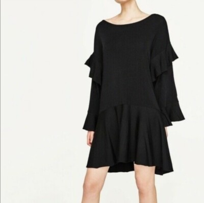 black long a line dress A-line V neck Black Prom Dress Long Sleeve Lace Applique Tulle Evening –  SELINADRESS