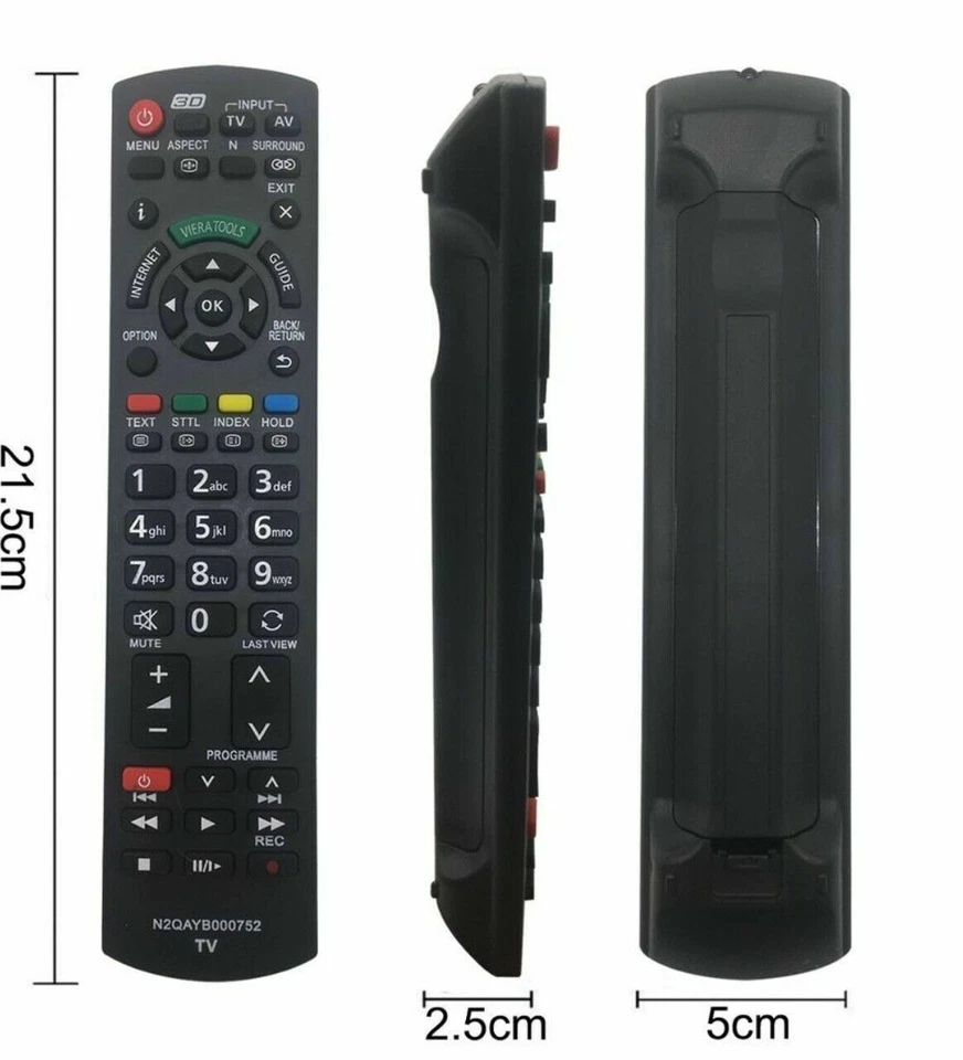 REPLACEMENT REMOTE CONTROL PANASONIC TV N2QAYB000752 3D VIERA INTERNET SMART TV - Image 3 of 4