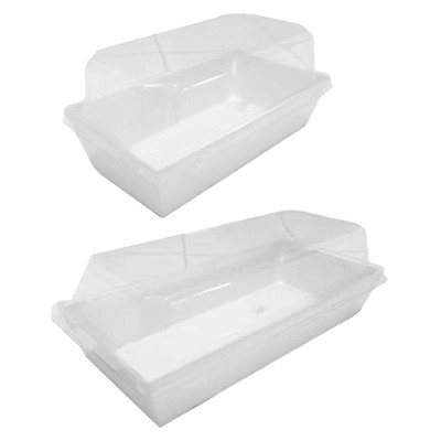 50 Stck. Lebensmittelbox to Go Boxen mit klarem Deckel Dessertbehälter Tablett langlebig
