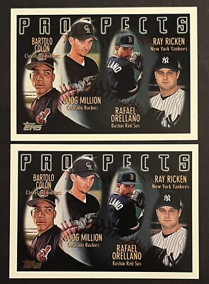 (2) 1996 TOPPS BARTOLO COLON ROOKIE RC #428 PROSPECTS RICKEN MILLION YANKEES 8