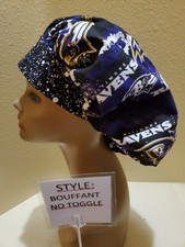 Baltimore Ravens NFL Women's Bouffant Surgical Scrub Hat/Cap Handmade