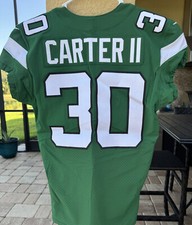 🏈Michael Carter II GAME WORN 2021 Season Jets NFL Nike Jersey PSA Authenticated