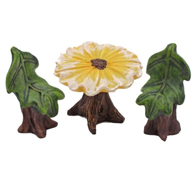 The Fairies Enchanted Garden Range - Sunflower Table and Leaf Chairs