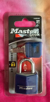 NEW Master Lock 132DCM Body Padlock with 2 Keys BLUE