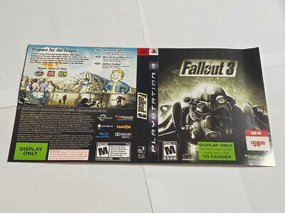 Fallout 3  SonY PS3 BLOCKBUSTER DISPLAY COVER ART ONLY VERY RARE