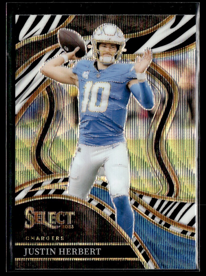2023 Panini Select Club Level Zebra Justin Herbert #248 | eBay