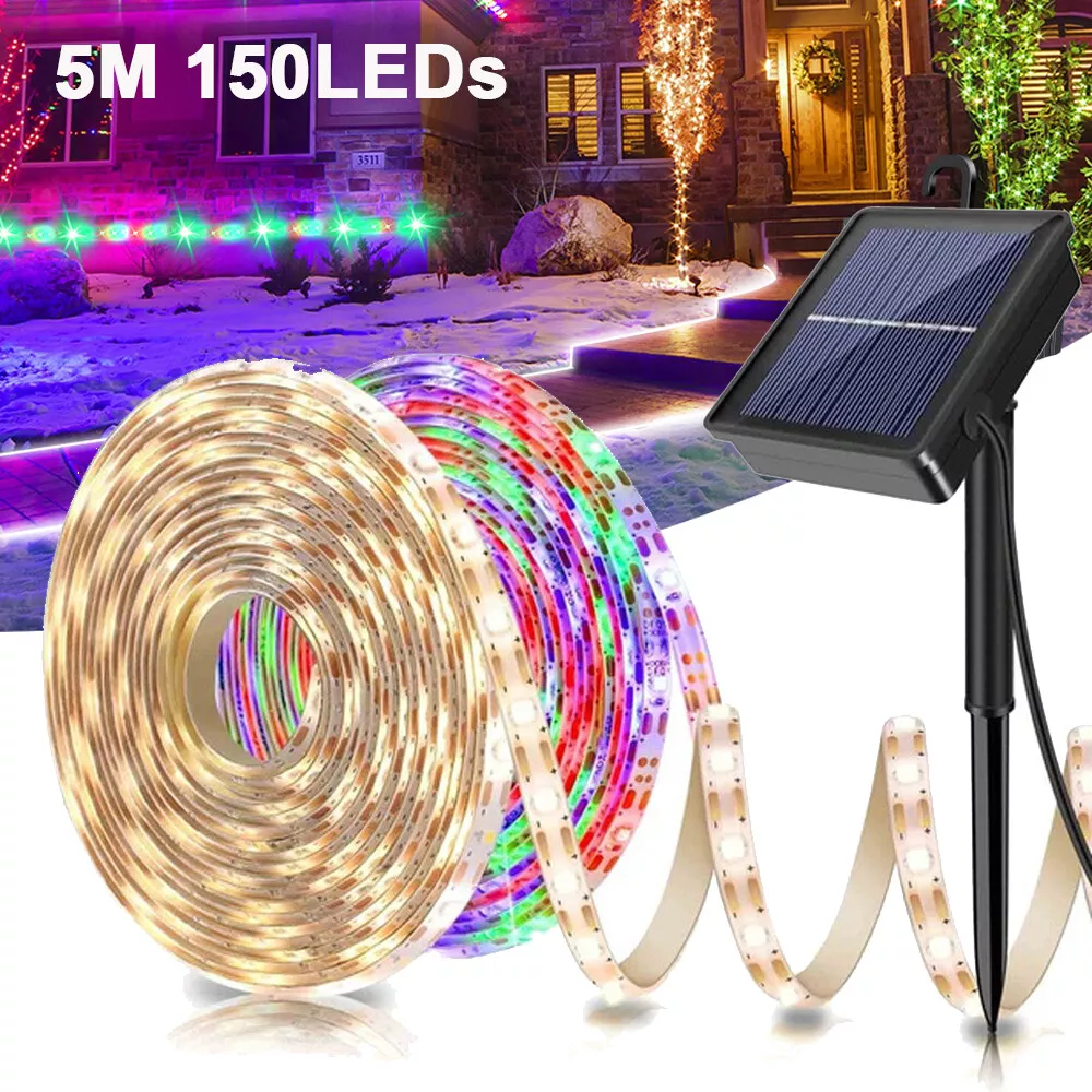 Solar led light strip outdoor deals