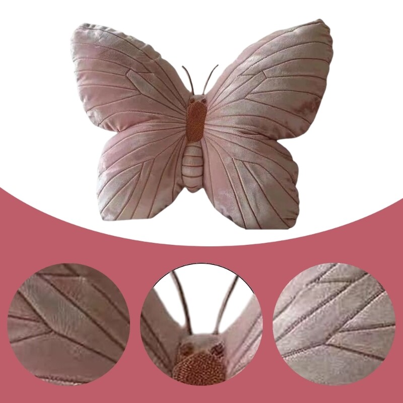 Decorative Butterfly Plush Throw Pillow for Bedroom Couch Soft Seating